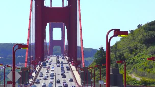 Транспорт Мосту Золоті Ворота Сан Франциско Каліфорнія Уса Близько Квітня — стокове відео