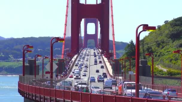 Ruch Moście Golden Gate San Francisco Kalifornia Usa Około Kwietnia — Wideo stockowe
