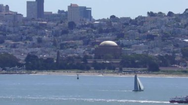 San Francisco siluetinin panoramik görüntüsü, Kaliforniya, ABD.