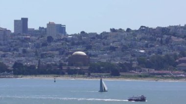 San Francisco siluetinin panoramik görüntüsü, Kaliforniya, ABD.