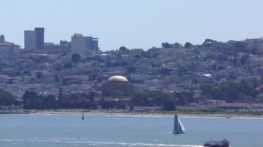 San Francisco siluetinin panoramik görüntüsü, Kaliforniya, ABD.