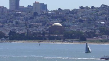 San Francisco siluetinin panoramik görüntüsü, Kaliforniya, ABD.