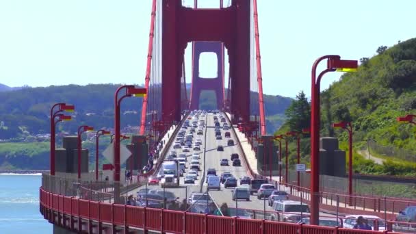 Verkeer Golden Gate Bridge San Francisco Californië Usa Circa April — Stockvideo