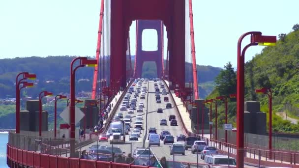 Tráfico Puente Golden Gate San Francisco California Alrededor Abril 2017 — Vídeo de stock