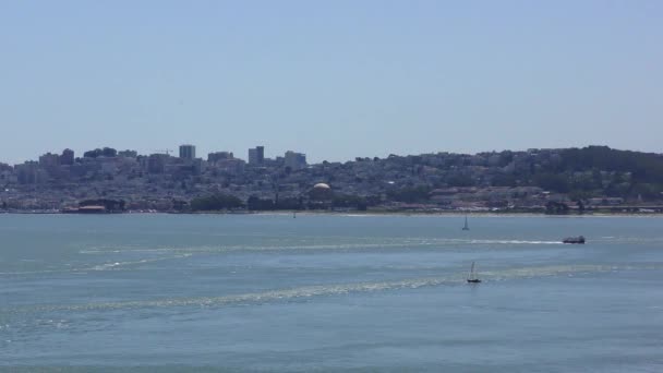 Blick Von Chrissy Kalifornien Usa Auf Die Golden Gate Bridge — Stockvideo