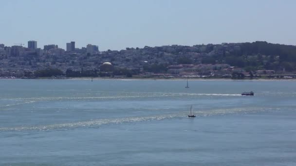 Panoramatický Výhled Most Golden Gate Jak Vidět Chrissy Kalifornie Usa — Stock video