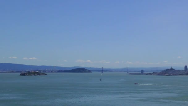 Vista Panorámica Del Puente Golden Gate Desde Chrissy California — Vídeo de stock