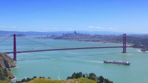 Most Golden Gate Jak Vidět Marine Headlands San Francisco Kalifornie — Stock video