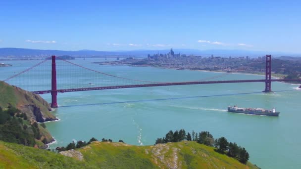 Most Golden Gate Jak Vidět Marine Headlands San Francisco Kalifornie — Stock video