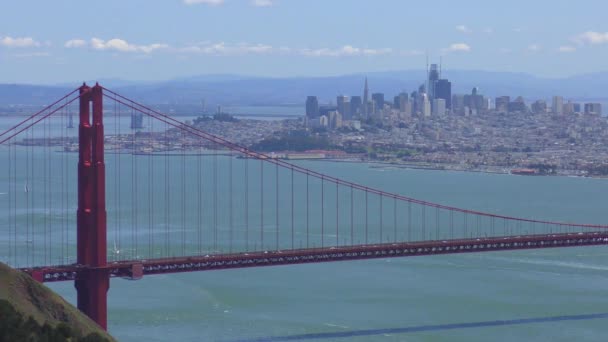 Golden Gate Bridge Sett Utifrån Marine Headlands San Francisco Kalifornien — Stockvideo