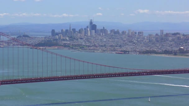 Golden Gate Bridge Sett Utifrån Marine Headlands San Francisco Kalifornien — Stockvideo