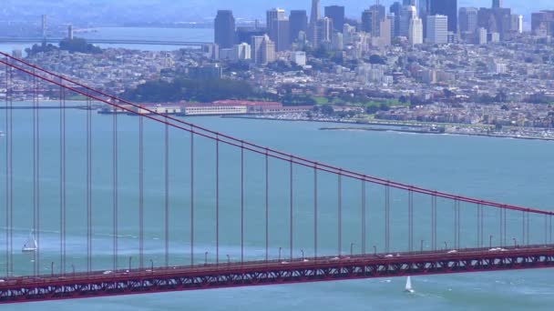 Golden Gate Bridge Sett Utifrån Marine Headlands San Francisco Kalifornien — Stockvideo