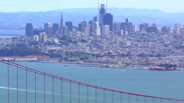 Jembatan Golden Gate Seperti Yang Terlihat Dari Marine Headlands San — Stok Video