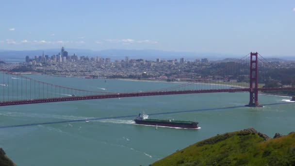 Golden Gate Bridge Seen Marine Headlands San Francisco California Usa — Stock Video