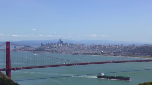 Die Golden Gate Bridge Vom Marine Headlands San Francisco Kalifornien — Stockvideo