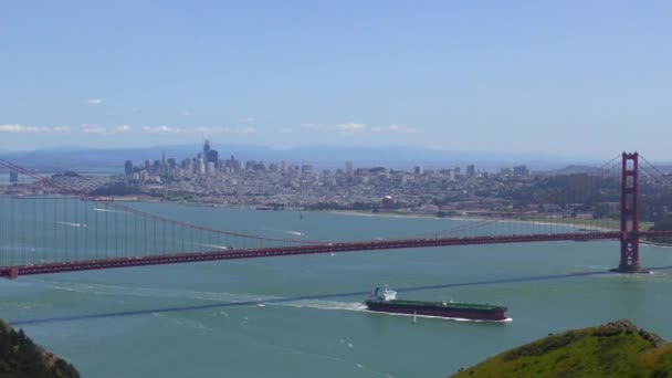 Most Golden Gate Widziany Marine Headlands San Francisco Kalifornia Usa — Wideo stockowe