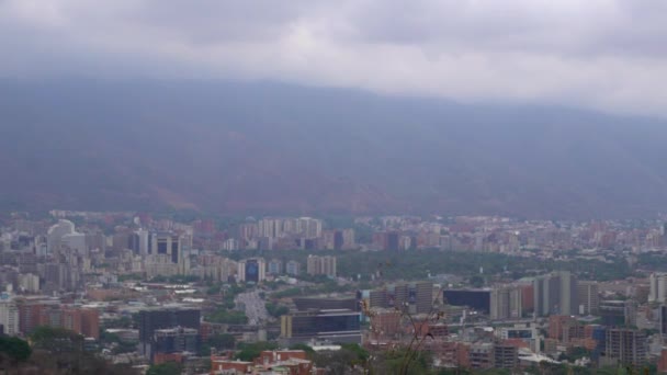 Utsikt Över Caracas Venezuelas Huvudstad Från Mirador Valle Arribas Utsiktspunkt — Stockvideo