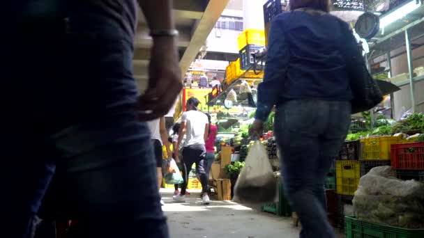 Неизвестные Муниципальном Рынке Меркадо Чакао Округе Чакао Каракаса Столице Венесуэлы — стоковое видео