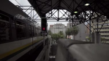 Medellin, Kolombiya 'daki Berrio Park' taki tren istasyonu, yaklaşık Nisan 2019.