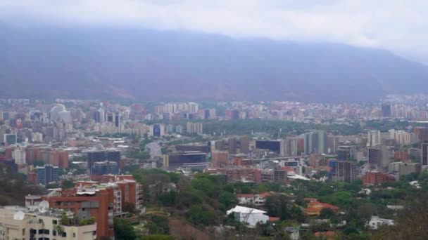 Utsikt Över Caracas Venezuelas Huvudstad Från Mirador Valle Arribas Utsiktspunkt — Stockvideo