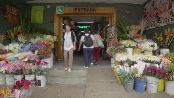 Αγορά Λουλουδιών Placita Florez Στο Μεντεγίν Της Κολομβίας Περίπου Τον — Αρχείο Βίντεο