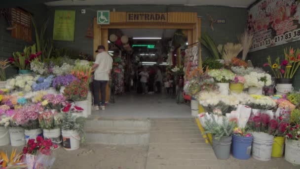 Rynek Kwiatów Placita Florez Medellin Kolumbia Około Kwietnia 2019 — Wideo stockowe