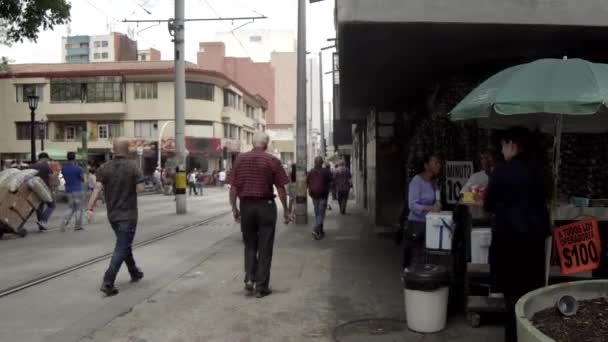 Unbekannte Der Innenstadt Von Medellin Kolumbien April 2019 — Stockvideo