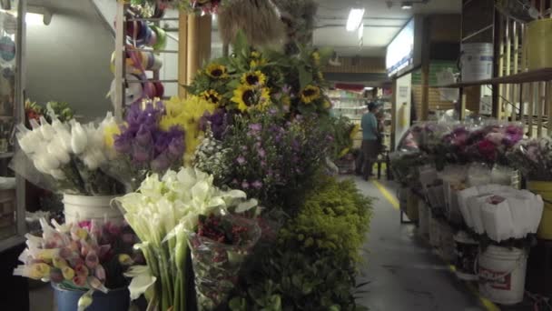 Rynek Kwiatów Placita Florez Medellin Kolumbia Około Kwietnia 2019 — Wideo stockowe