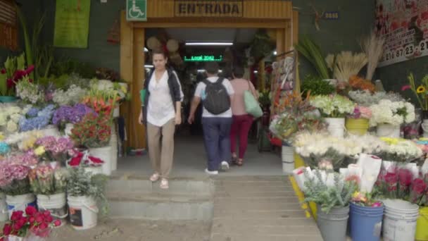 Placita Florez Blomstermarknad Medellin Colombia April 2019 — Stockvideo