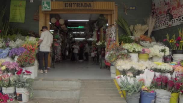 Цветочный Рынок Placita Florez Медельине Колумбия Апрель 2019 Года — стоковое видео