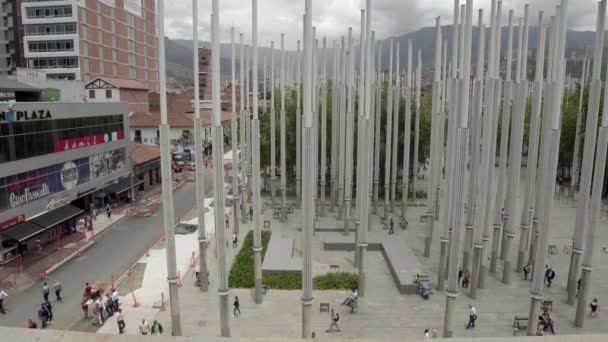 Pessoas Não Identificadas Parque Las Luces Parque Das Luzes Medellín — Vídeo de Stock