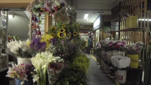 Medellin Kolombiya Daki Placita Florez Çiçek Pazarı 2019 Nisan Ayı — Stok video