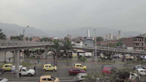 Traffico Stradale Plaza Minorista Medellin Colombia Circa Aprile 2019 — Video Stock
