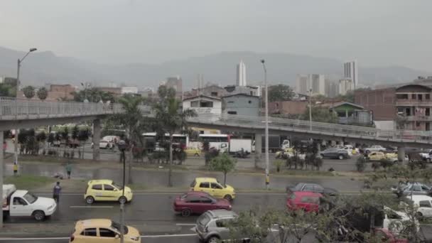 Silniční Doprava Náměstí Plaza Minorista Medellinu Kolumbie Přibližně Duben 2019 — Stock video