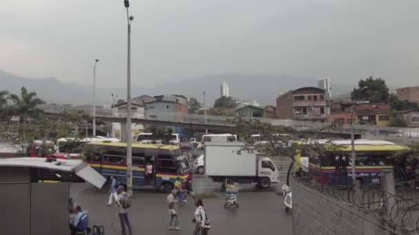 Medellin Kolombiya Daki Plaza Minorista Meydanı Nda Minorista Meydanı Yol — Stok video