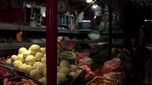 Obst Und Gemüsestand Auf Dem Minorista Bauernmarkt Auf Dem Minorista — Stockvideo