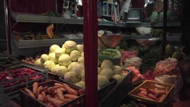 Obst Und Gemüsestand Auf Dem Minorista Bauernmarkt Auf Dem Minorista — Stockvideo