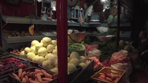 Fruit Vegetable Stall Plaza Minorista Farmers Market Minorista Square Medellin — Stock Video