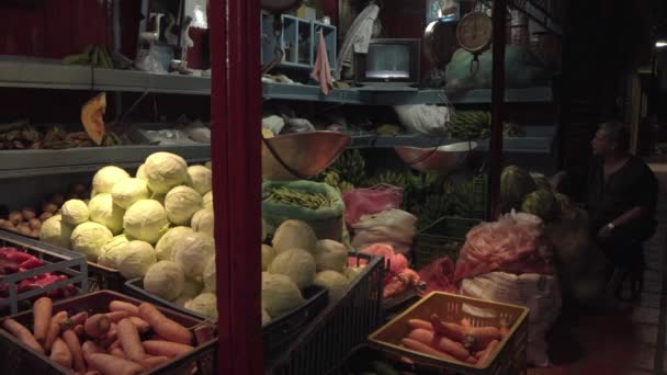Fruit Vegetable Stall Plaza Minorista Farmers Market Minorista Square Medellin — Stock Video
