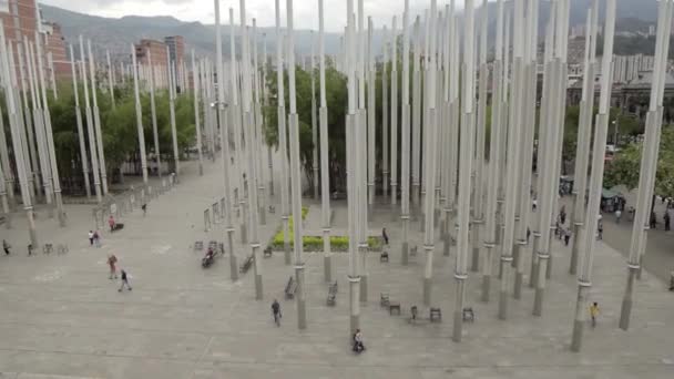 Unbekannte Personen Parque Las Luces Park Der Lichter Medellin Kolumbien — Stockvideo