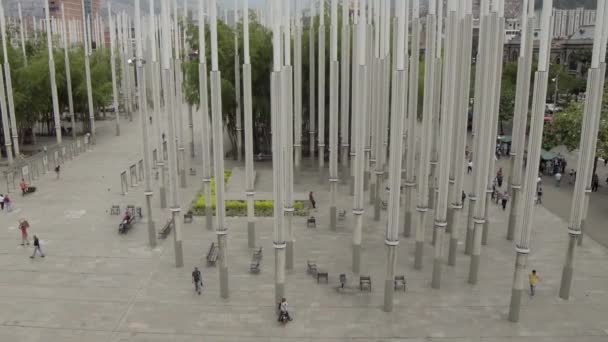 Unbekannte Personen Parque Las Luces Park Der Lichter Medellin Kolumbien — Stockvideo