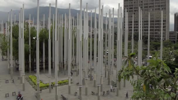 Unbekannte Personen Parque Las Luces Park Der Lichter Medellin Kolumbien — Stockvideo