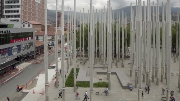 Pessoas Não Identificadas Parque Las Luces Parque Das Luzes Medellín — Vídeo de Stock