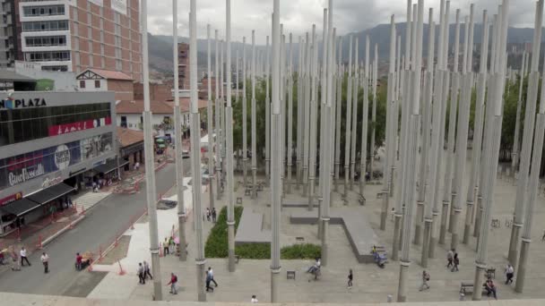 Unbekannte Personen Parque Las Luces Park Der Lichter Medellin Kolumbien — Stockvideo