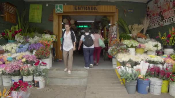 Mercato Dei Fiori Placita Florez Medellin Colombia Circa Aprile 2019 — Video Stock