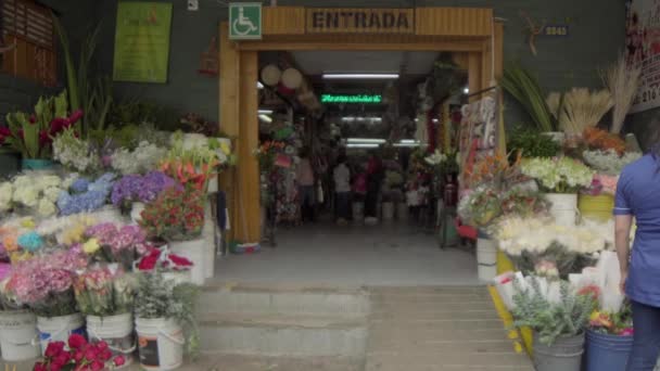 Mercado Flores Placita Florez Medellín Colômbia Por Volta Abril 2019 — Vídeo de Stock