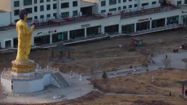 Grande Estátua Buda Parque Buda Internacional Ulaanbaatar Capital Mongólia Vista — Vídeo de Stock