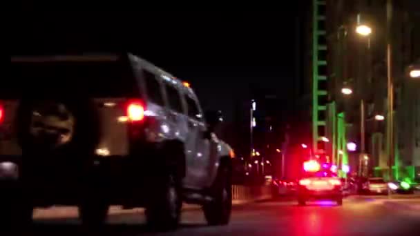 Straßenverkehr Ulaanbaatar Der Hauptstadt Der Mongolei Bei Nacht März 2019 — Stockvideo