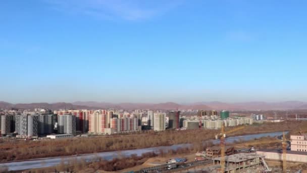 Vue Oulan Bator Capitale Mongolie Depuis Mémorial Zaisan Vers Mars — Video