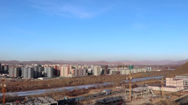 Utsikt Över Ulaanbaatar Mongoliets Huvudstad Från Zaisan Memorial Mars 2019 — Stockvideo